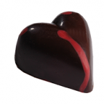 Coeur praliné enrobé de chocolat noir (lécithine de soja, lait, amande)