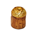 Bouchon au marc de champagne. Chocolat noir à la liqueur de marc de champagne (lécithine de soja)
