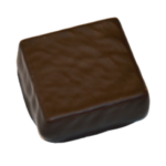 Ganache au chocolat noir avec 80% de cacao (sulfite, lécithine de soja, lait)